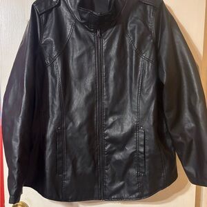 Therapy Black  Faux Leather Jacket